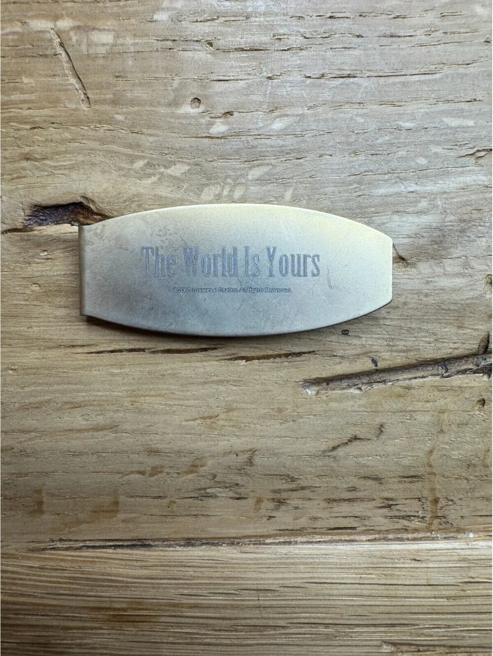 Scarface Brass Money Clip Gold The World is Yours Tony Montana